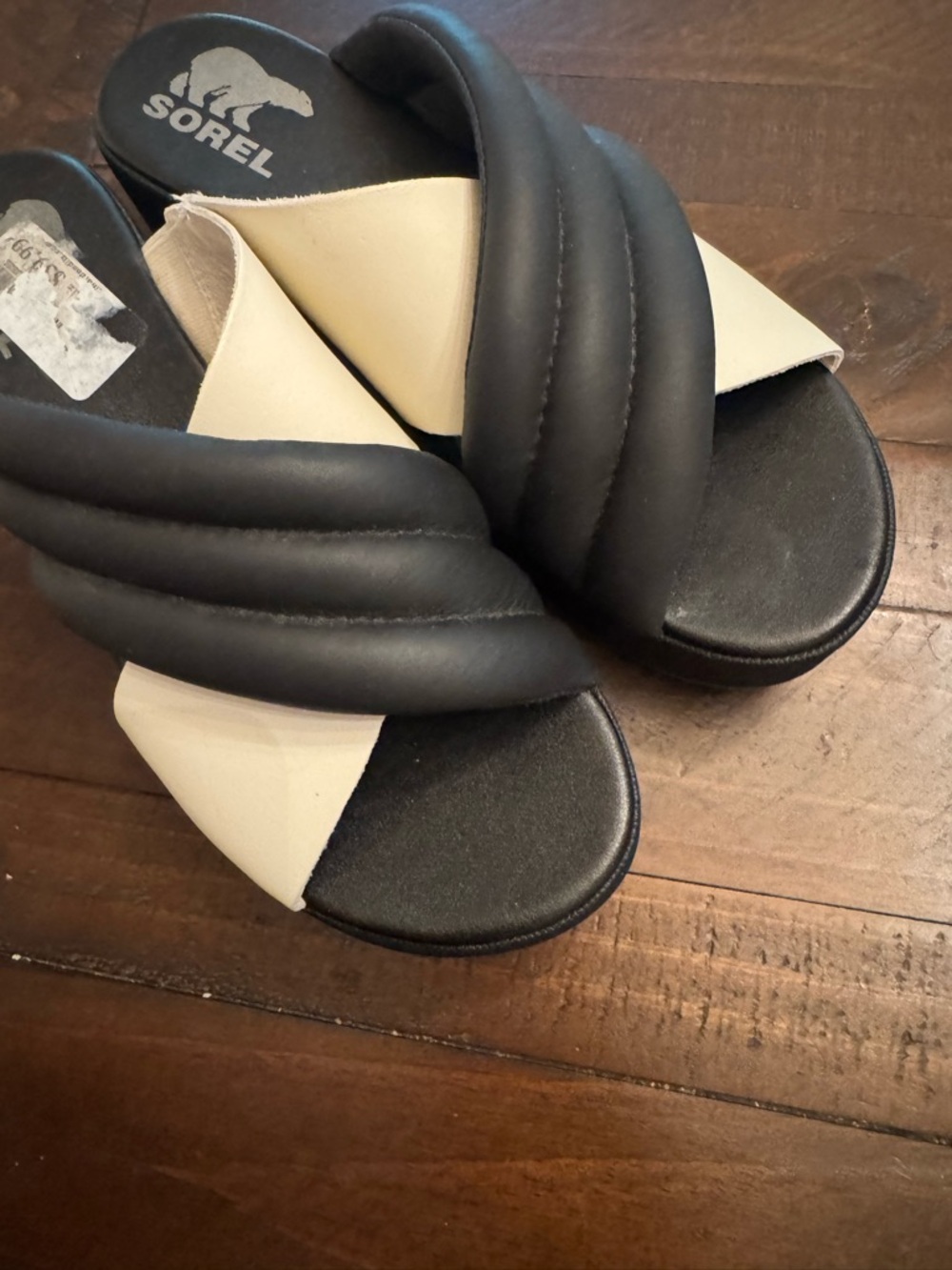 Sorel Womens Cameron Puff Flatform Slide Sandal Sea Salt Sz 7 - Picture 5 of 10